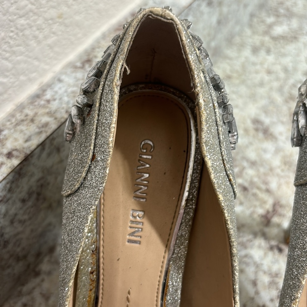 Gianni Bini Silver Embellished Heels - Picture 10 of 16